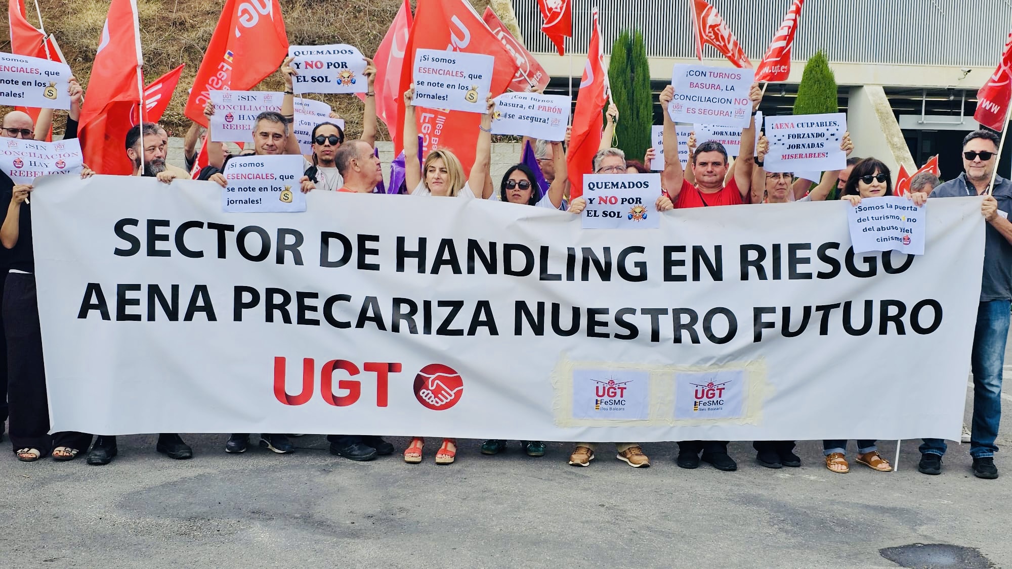 Imagen de la protesta del sector aéreo